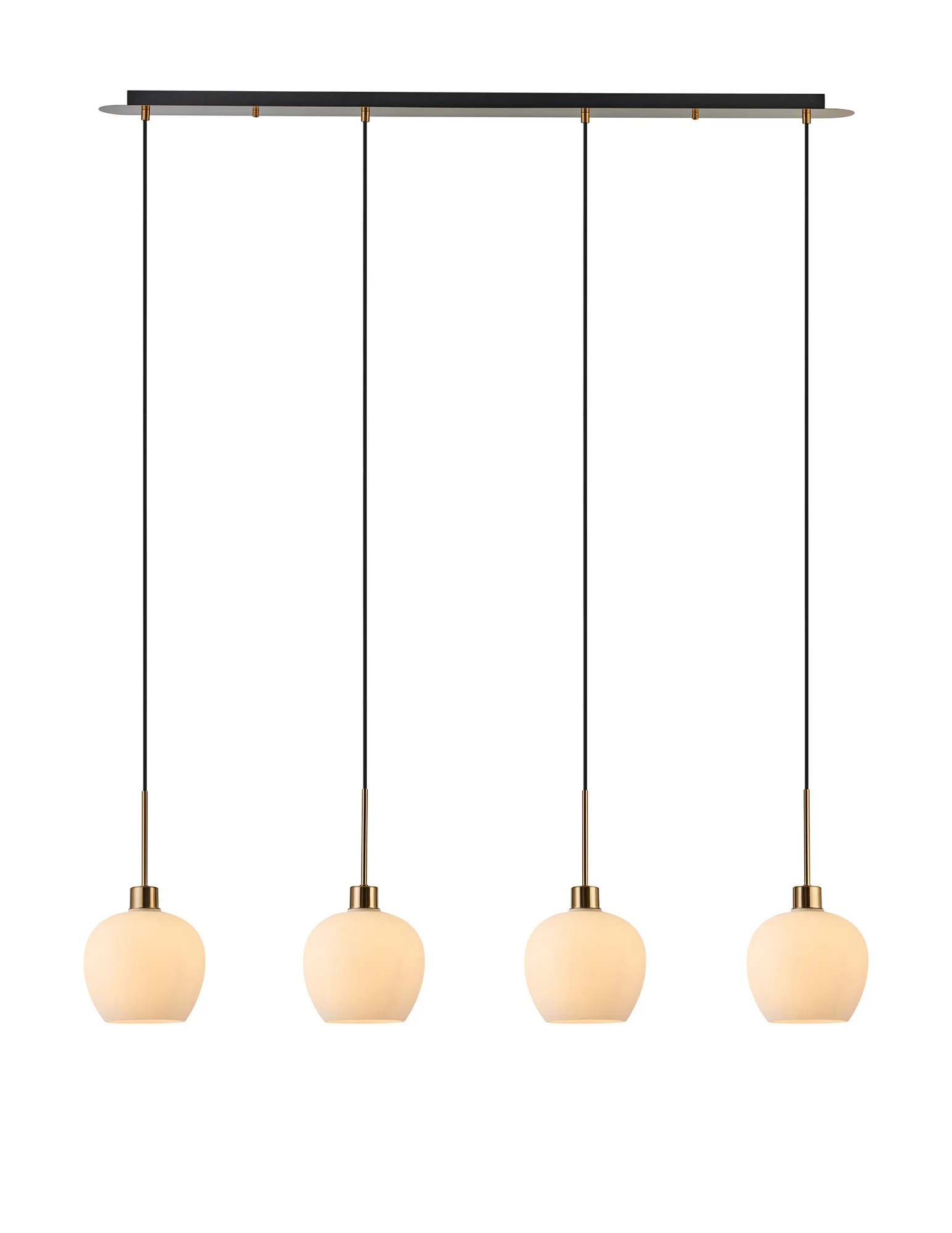 DK1229  Lori Linear Pendant, 4 Light Adjustable E27, Antique Gold/Opal Wine Shades